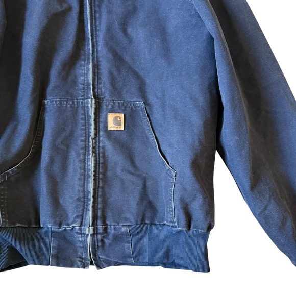 Vintage Carhartt J25 MDT Midnight Blue Faded Workwear Jacket Size M Medium - Picture 6 of 11